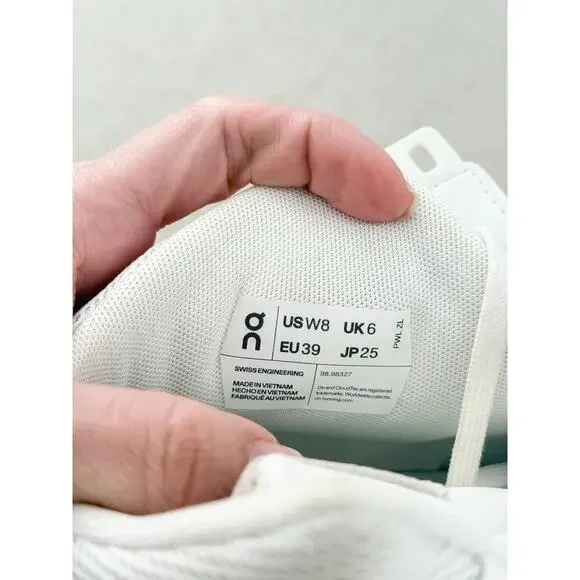 On Cloud The Roger Clubhouse Lace Up Mid Sneakers White Sand Women's Size 8 - Picture 6 of 7